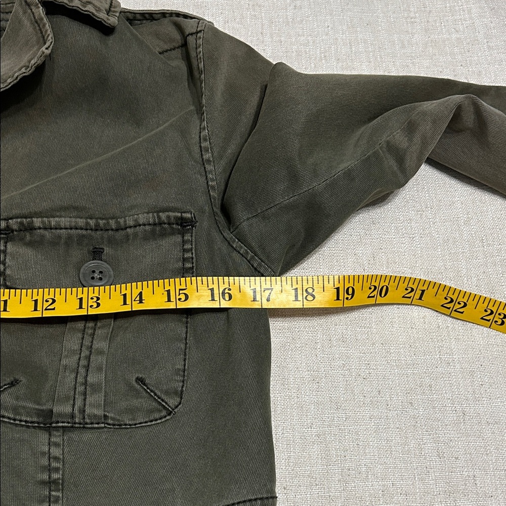 Heihei Anthropologie Jacket Women's 2 Olive Green Utility Cropped Military Style - Picture 11 of 15